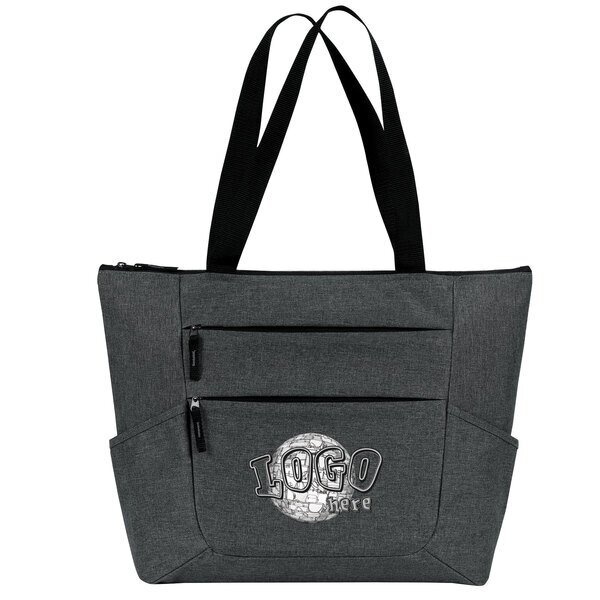 Premium Heathered Zippered Tote
