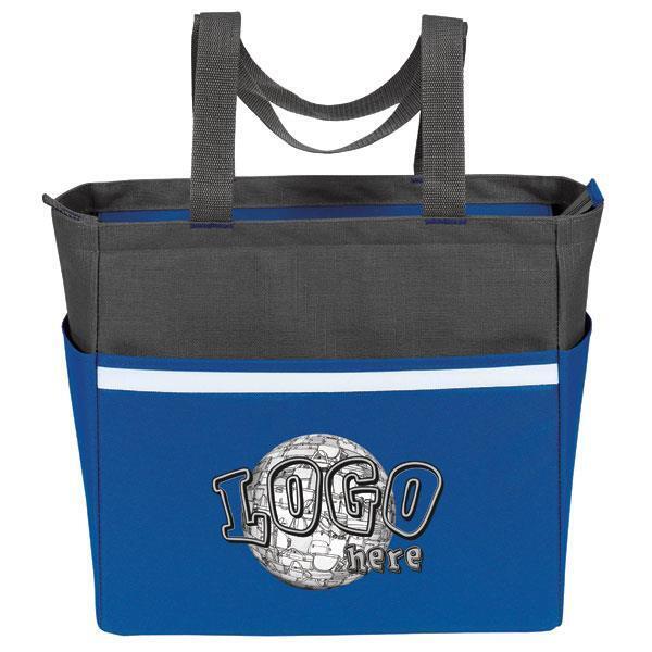 Two-Tone Polyester Zip Tote