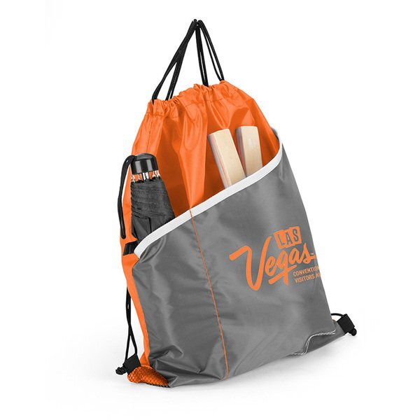 Contrast Polyester Cinch Bag