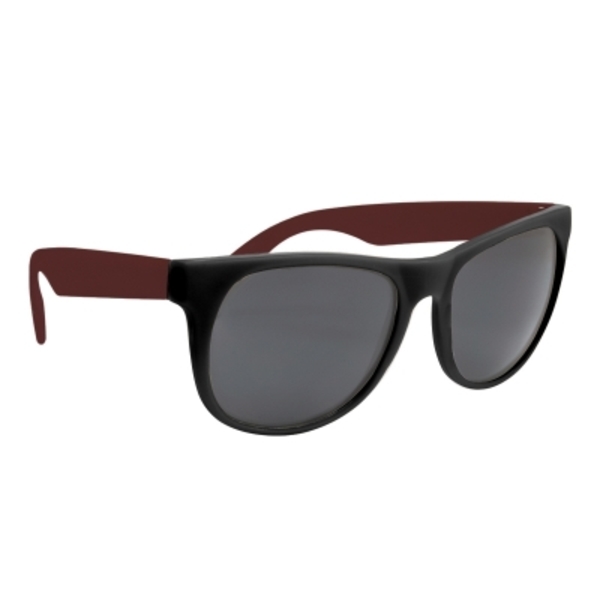 Vibrant Trim Rubberized Sunglasses
