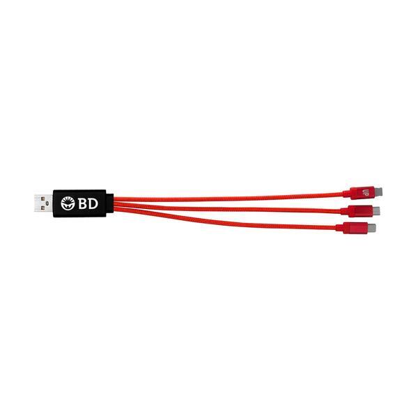Metallic Light Up Logo Cable w/ Type C USB