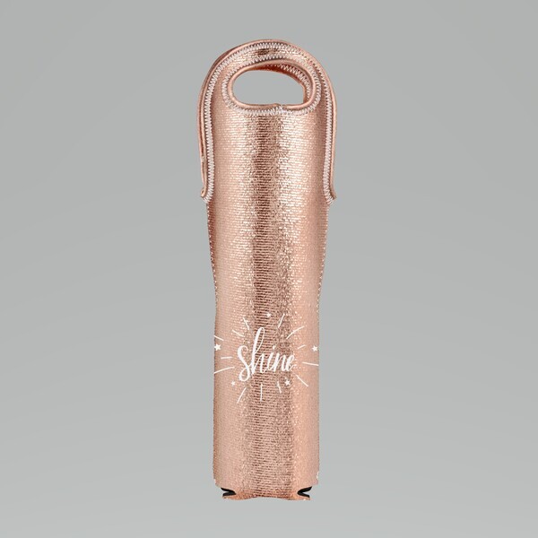 Single Bottle Metallic Neoprene Wine Tote Sleeve