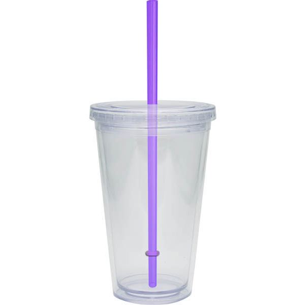 Acrylic Beverage Double Wall Tumbler, 16oz., BPA Free