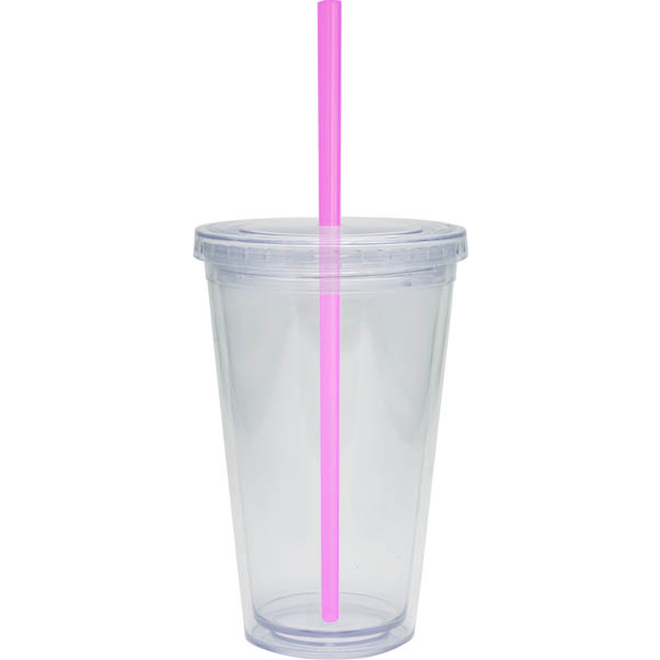 Acrylic Beverage Double Wall Tumbler, 16oz., BPA Free