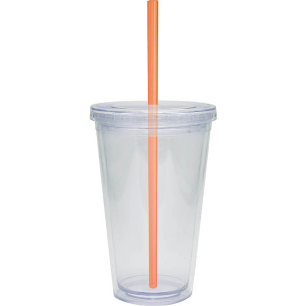 Acrylic Beverage Double Wall Tumbler, 16oz., BPA Free