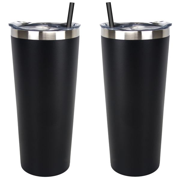 Kick Stainless Steel Tumbler w/ Straw, 22oz.