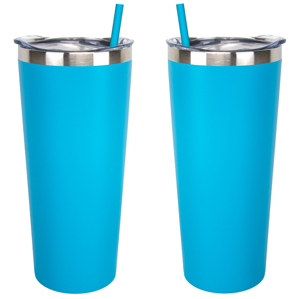 Kick Stainless Steel Tumbler w/ Straw, 22oz.