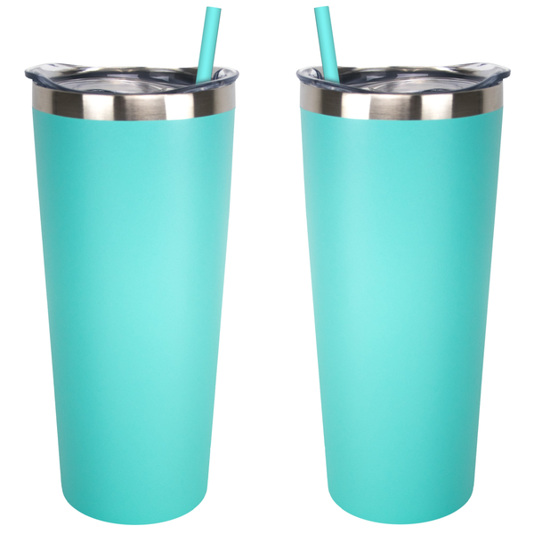 Kick Stainless Steel Tumbler w/ Straw, 22oz.