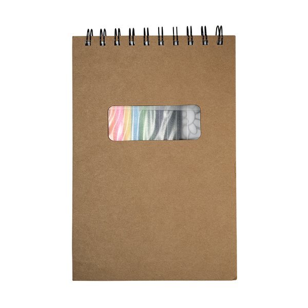 Kraft Notebook w/ Colored Pencil Set