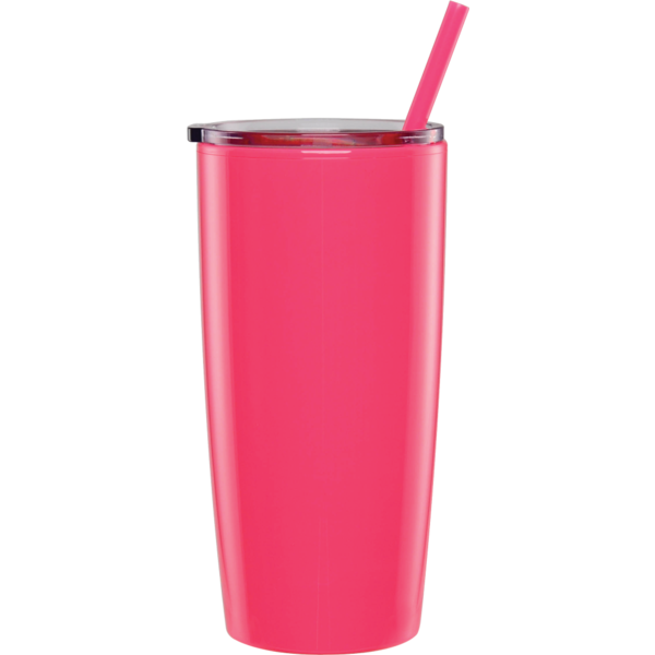 Omega Double Walled Tumbler w/ Straw, 20oz.