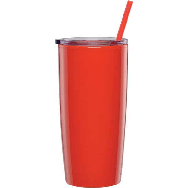 Omega Double Walled Tumbler w/ Straw, 20oz.