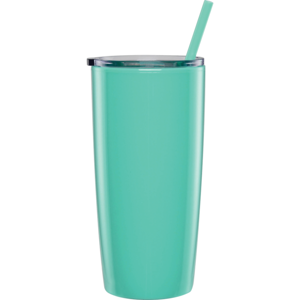 Omega Double Walled Tumbler w/ Straw, 20oz.
