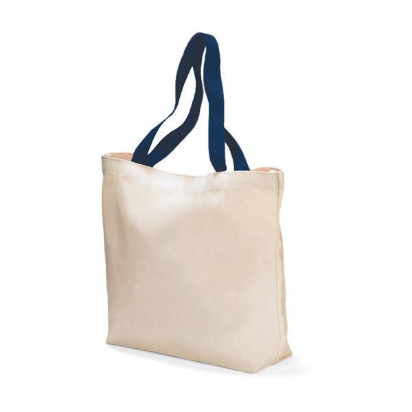 Colored Handle Cotton Canvas Tote