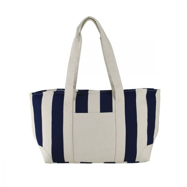 Large Striped Canvas Tote