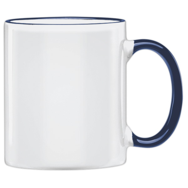 Color Accented Ceramic C Handle Mug, 11oz.