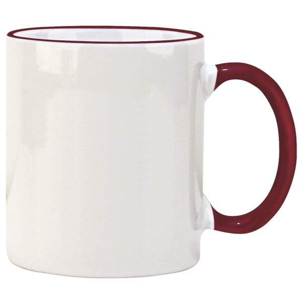 Color Accented Ceramic C Handle Mug, 11oz.