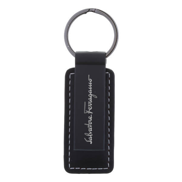 Leatherette and Metal Keychain