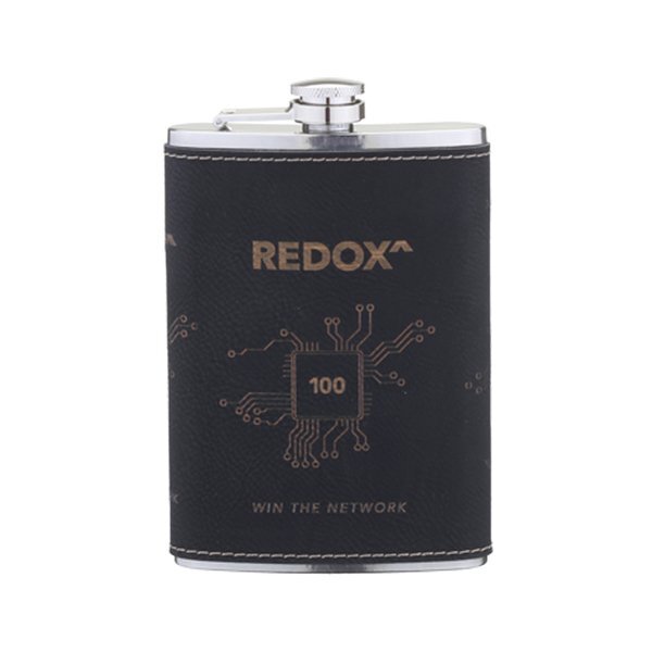 Leatherette Wrapped Flask, 8oz.