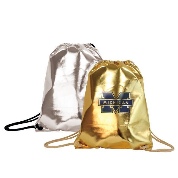Metallic Drawstring Backpack