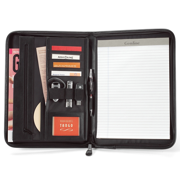Global Leather Zippered Padfolio