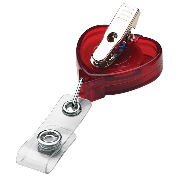 Heart Retractable Badge Reel, Alligator Clip