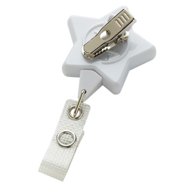 Jumbo Star Retractable Badgeholder, Alligator Clip w/Antimicrobial Additive