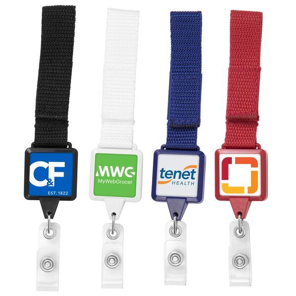 Square Strap 2 Reel Retractable Badge Holder