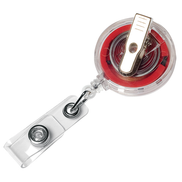 Jumbo See-Thru Rectractable Badge Reel, Alligator Clip