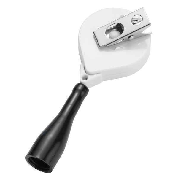 Round Retractable Pen Holder, Bull Dog Clip w/Antimicrobial Additive