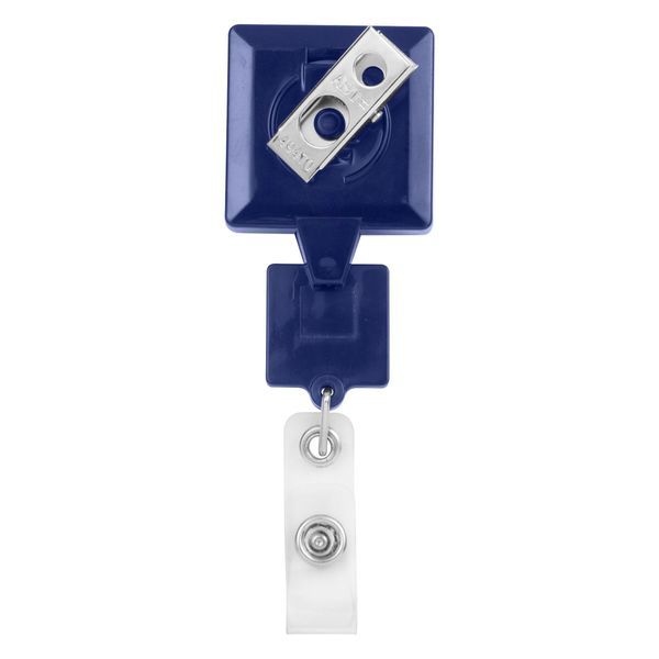 Double Up Square Rectactable Badge Reel, Bull Dog Clip