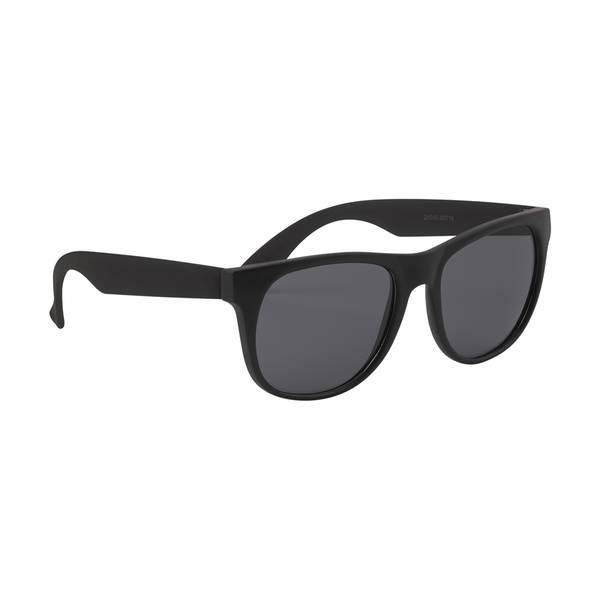 Youth Sized Vibrant Trim Rubberized Sunglasses