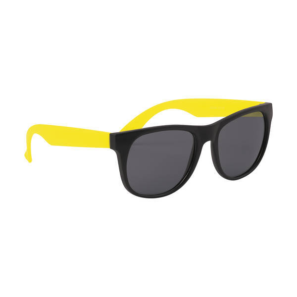 Youth Sized Vibrant Trim Rubberized Sunglasses