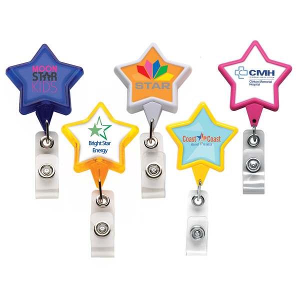 Star Retractable Badgeholder, Alligator Clip