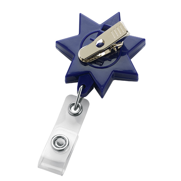 Seven-Point Star Retractable Badge Reel, Alligator Clip