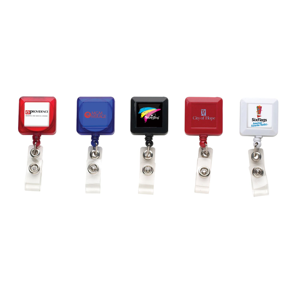Economy Square Retractable Badgeholder, Slide Clip