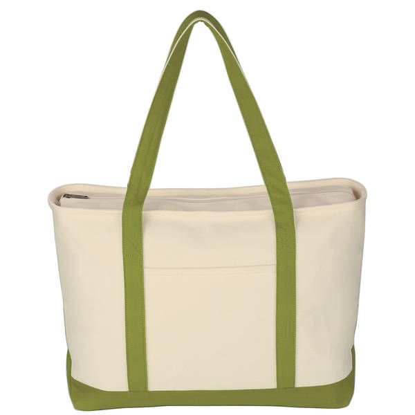 Large Heavy Cotton Canvas Zippered Boat Tote