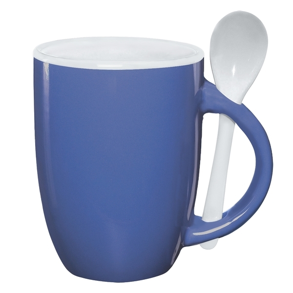 Ceramic Mug & Spoon Set, 12oz.