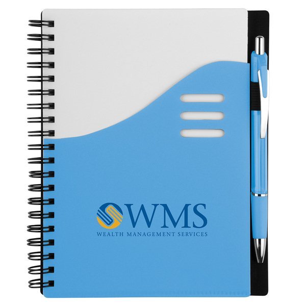 Color Wave Notebook & Pen Set, 5-1/2" x 7"