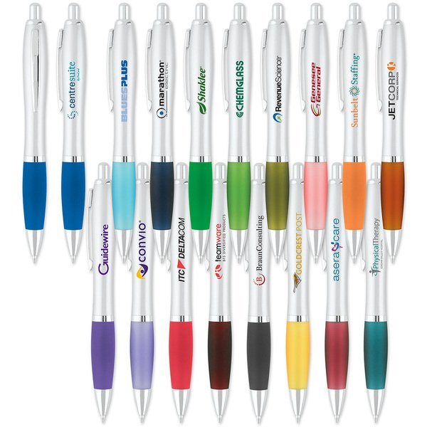 Curvaceous Silver Matte Ballpoint Pen