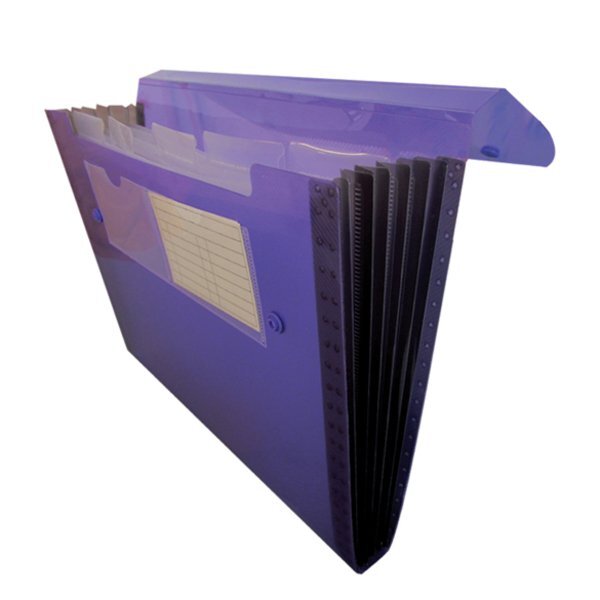 Six Pocket Poly File with Snap Closure