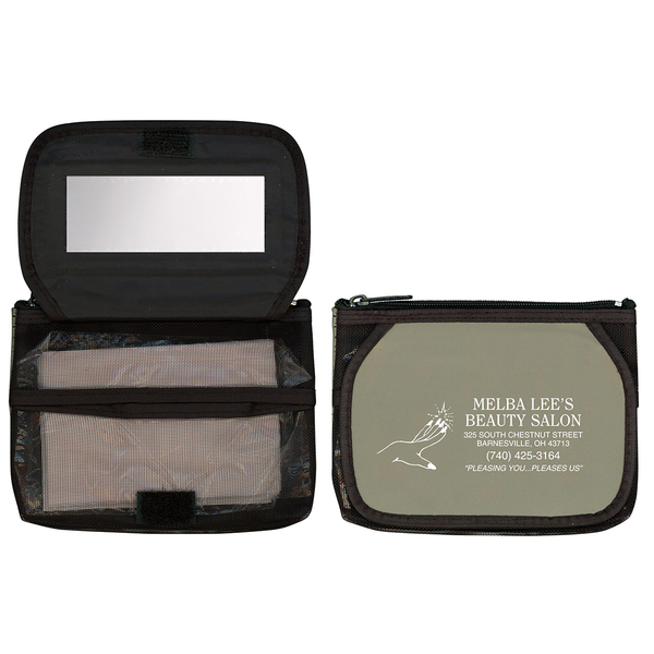 Triplette Cosmetic Bag with Mirror & Tissues