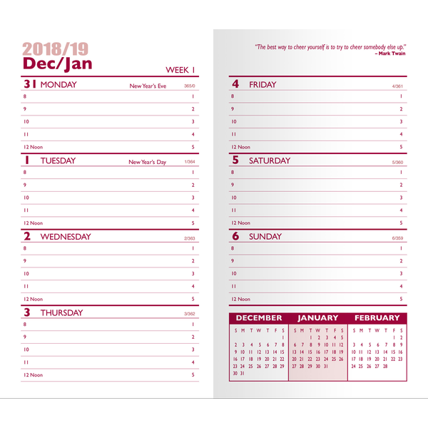 Standard Vinyl Weekly Pocket Planner