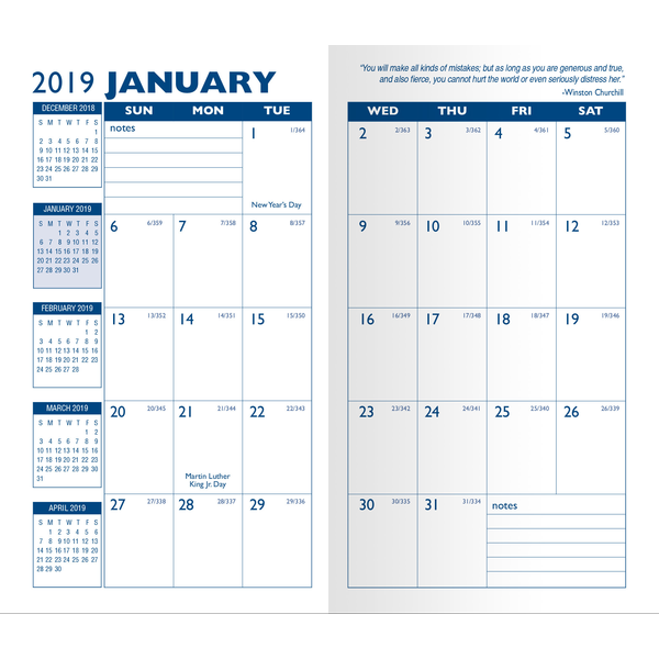 Translucent Vinyl Monthly Pocket Planner