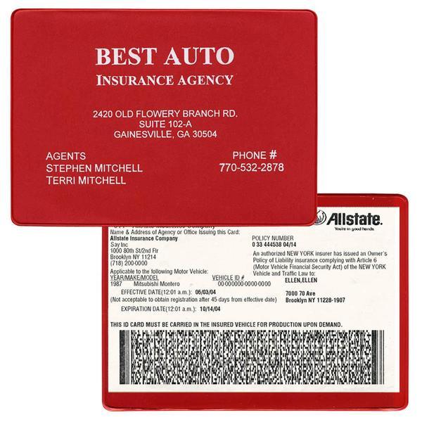 Vinyl Insurance and Registration Holder