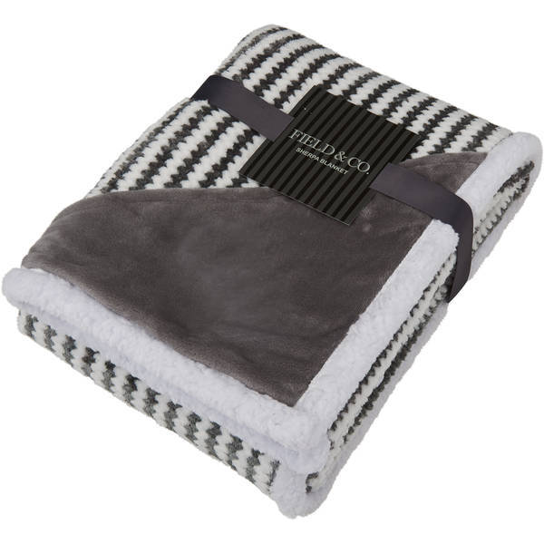 Field & Co.® Chevron Striped Sherpa Blanket, 50" x 60"