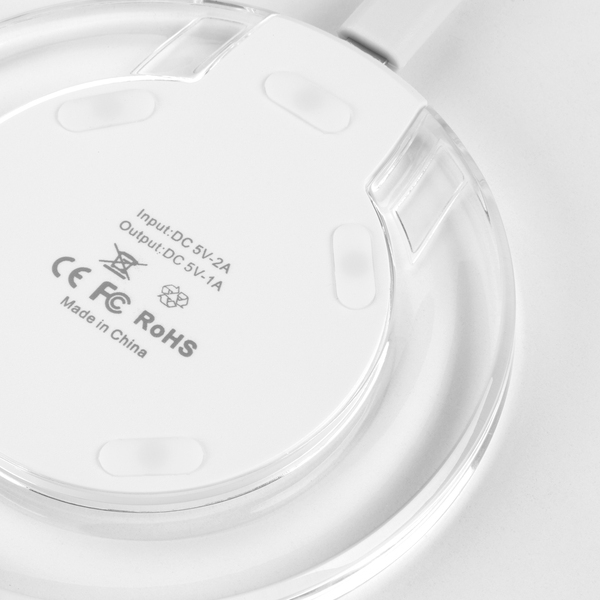 Ultra-Slim UFO Crystal Wireless Charging Transmitter w/ LED Light