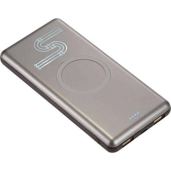 UL Listed Qi Wireless Light Up Logo Power Bank, 10000mAh