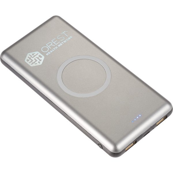 UL Listed Qi Wireless Light Up Logo Power Bank, 10000mAh