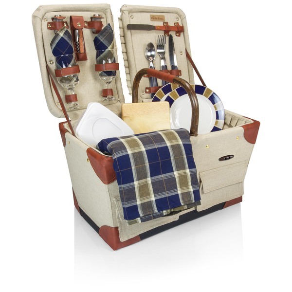Pioneer Picnic Basket Set - Navy Plaid