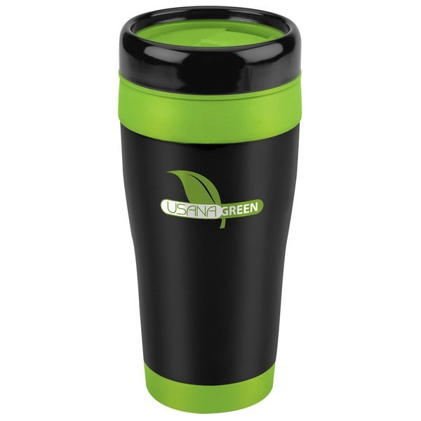 Stainless Black Tumbler with Color Liner, 16oz.